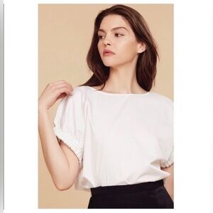 Cuyana White Strappy back tie Top poplin boho chic xs preppy boxy